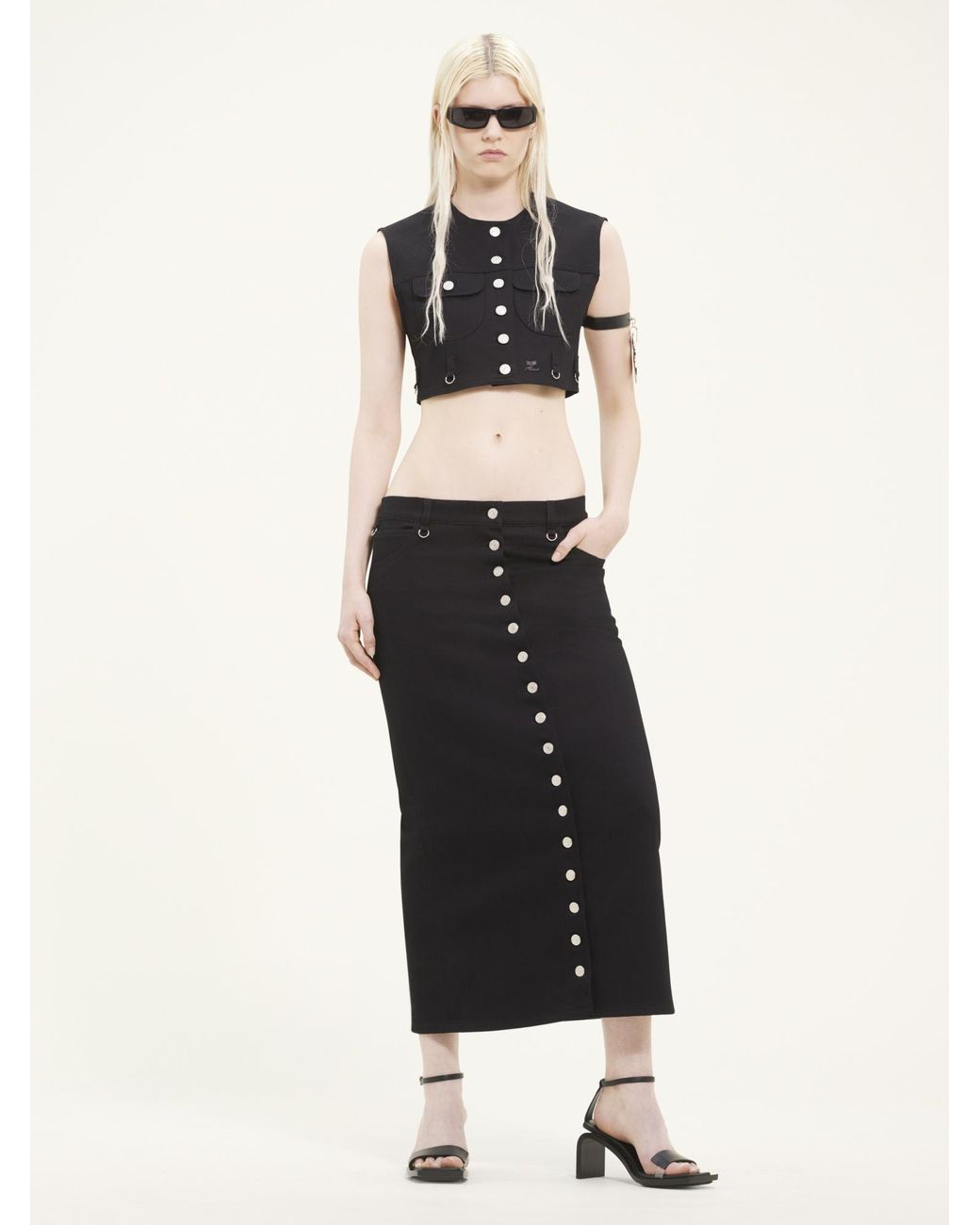 Courreges Black Courrèges Multiflex Denim Skirt