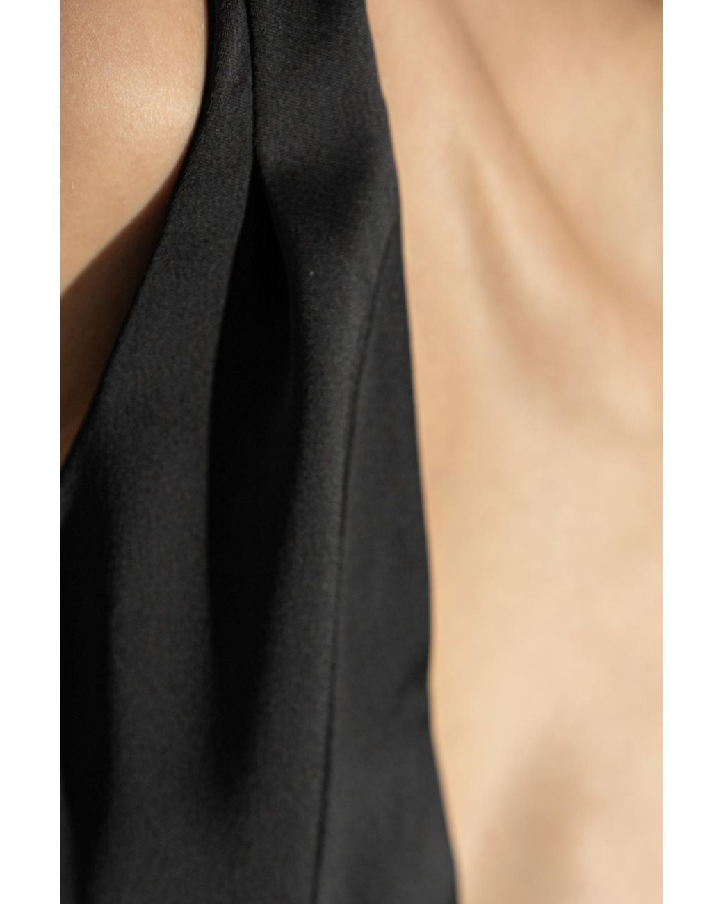 DSquared² Black V-Neck Sleeveless Satin Slip Dress
