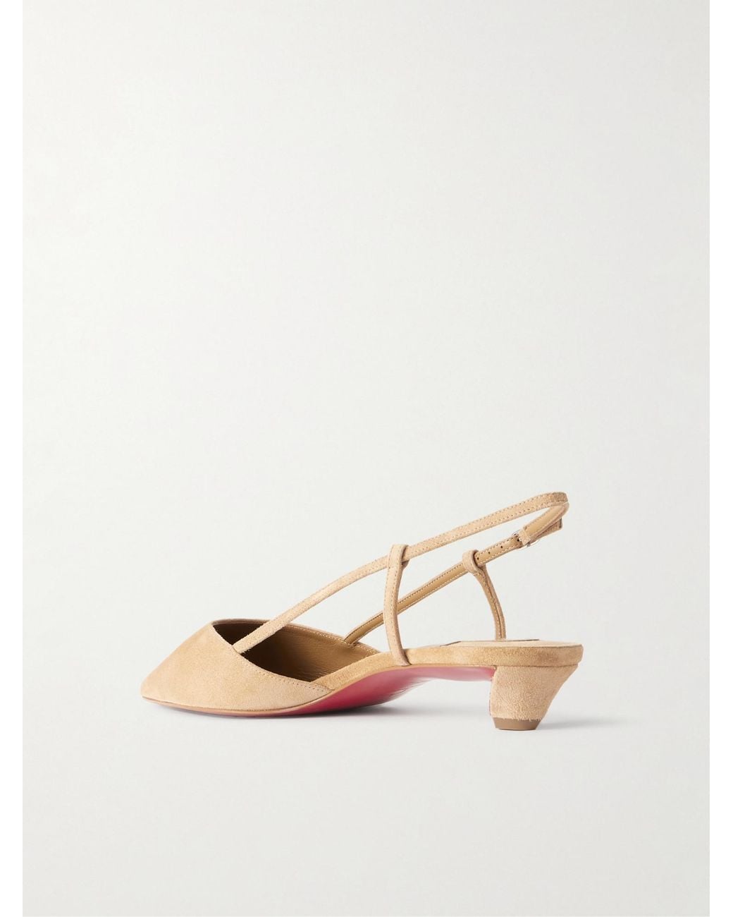 Christian Louboutin Natural Suede Slingback Pumps