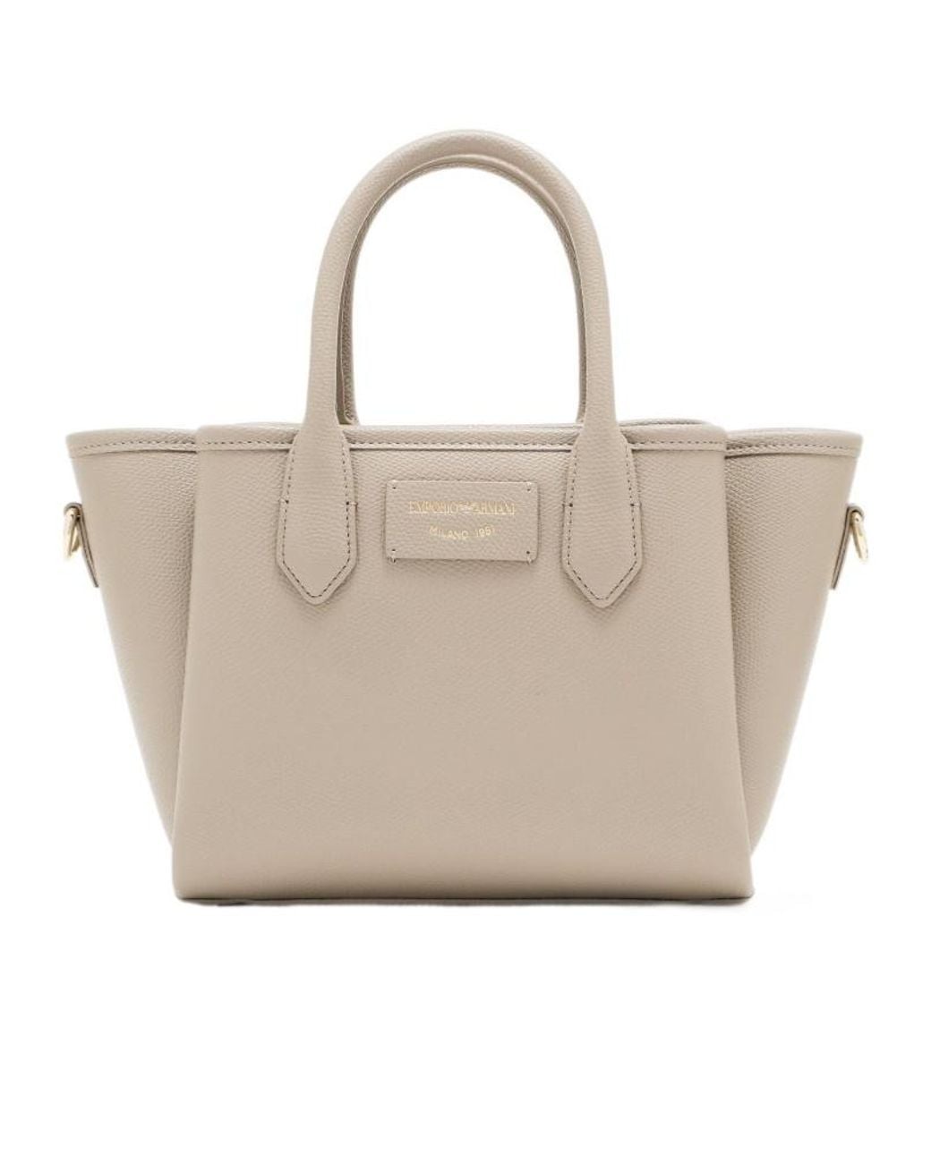 Emporio Armani Natural Logo-Plaque Tote Bag
