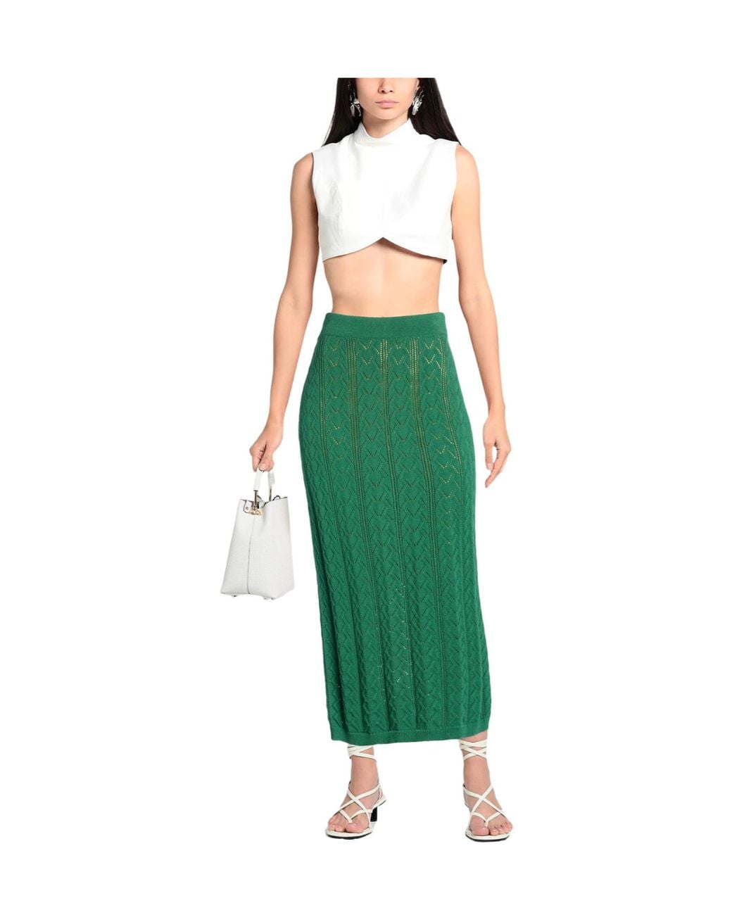 Weekend by Maxmara Green Lightweight Comfortable Straight Knit Dress