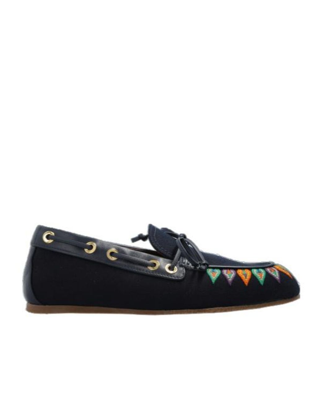 Etro Black Embroidered Boat Flat Shoes