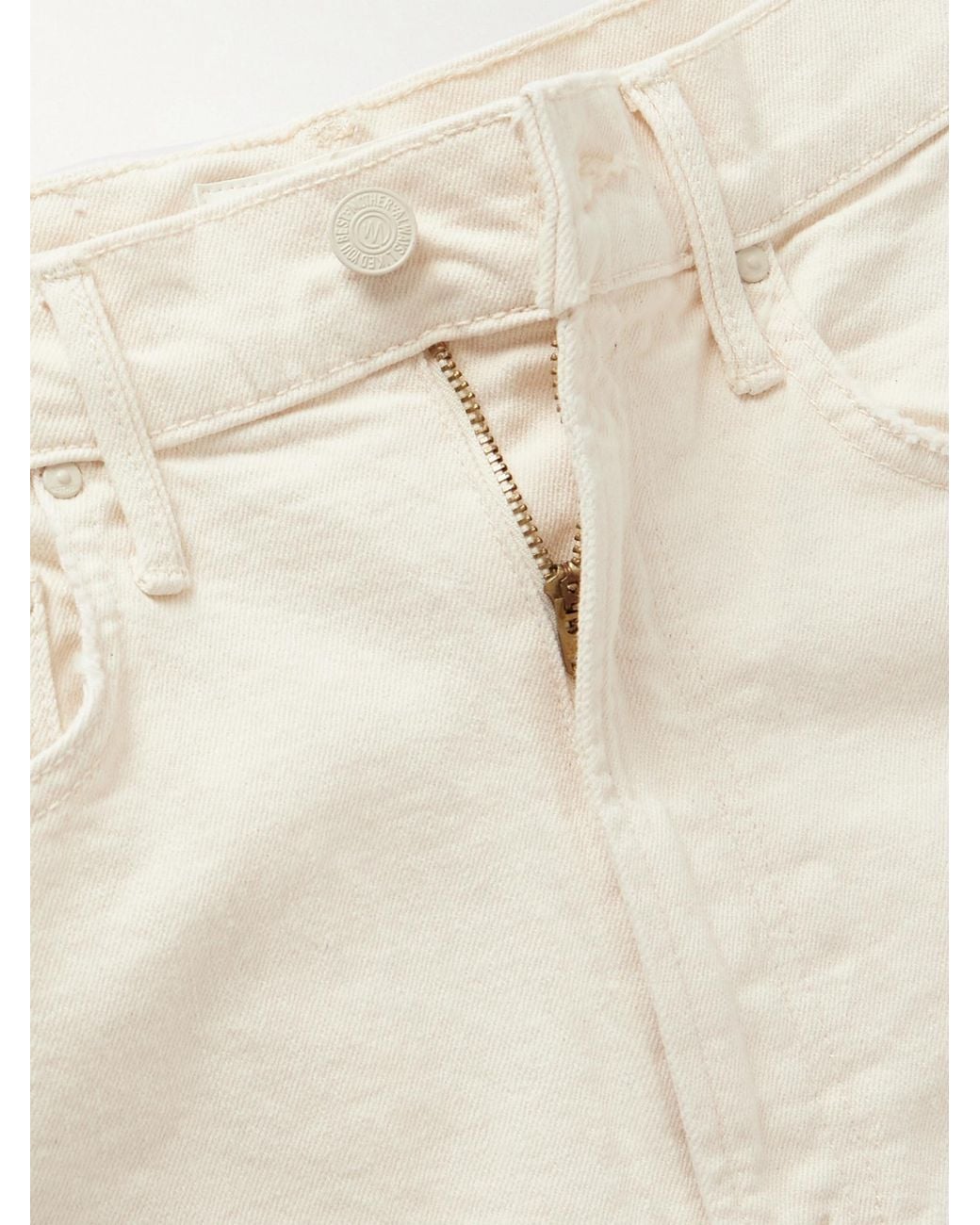 Mother White High-Waisted Loose Jeans