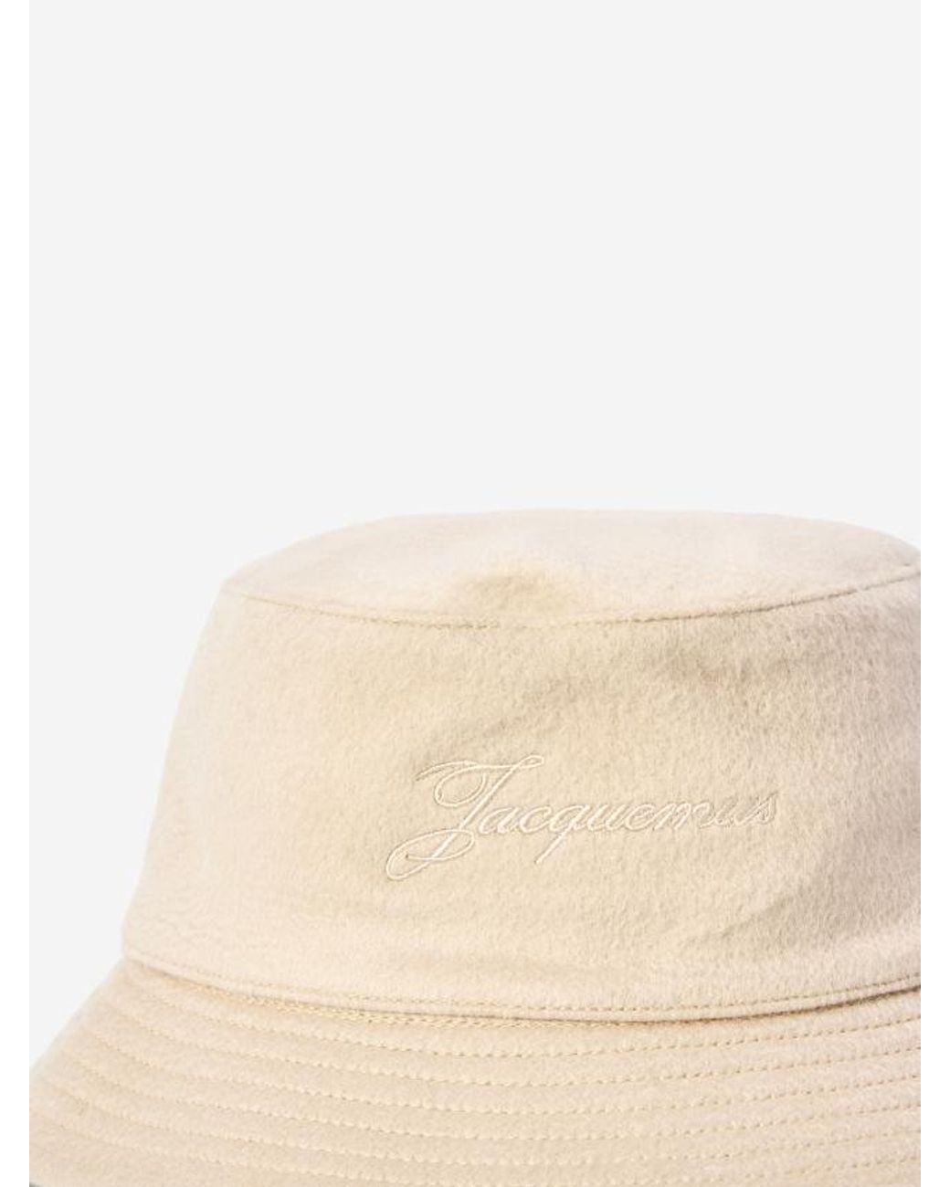 Jacquemus White Logo Embroidered Le Bob Bucket Hat for men