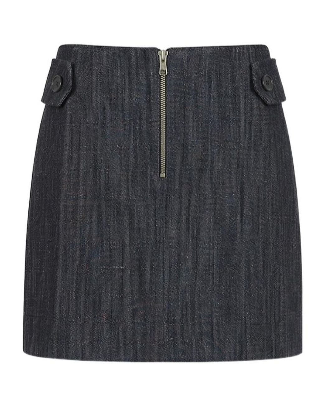 Paloma Wool Black Deuna Ii Zip Mini Skirt