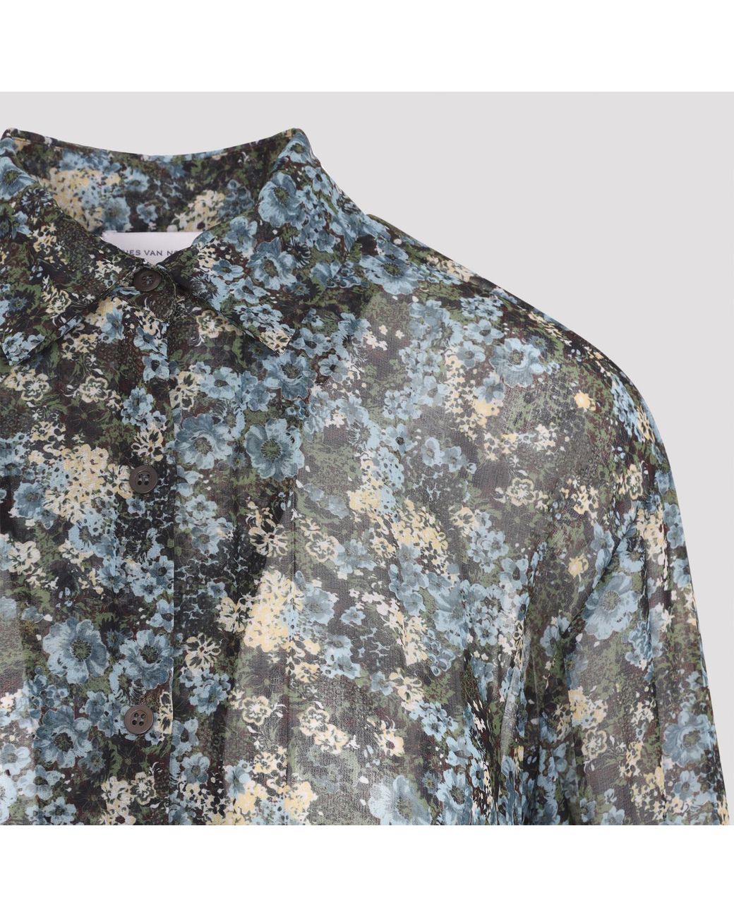 Dries Van Noten Green Pleated Shirt