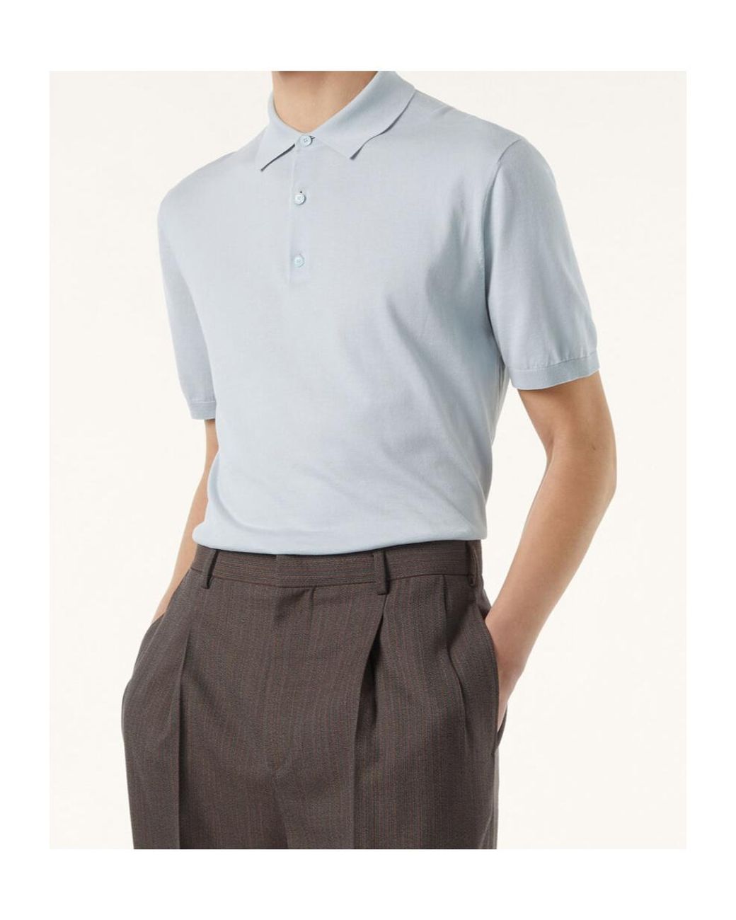 Loro Piana Blue Polo Shirt for men
