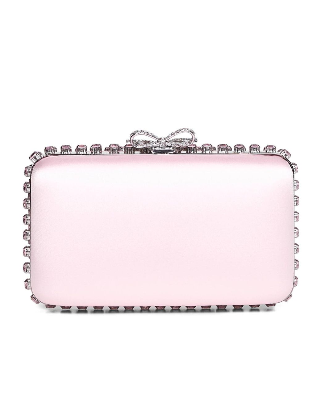 Self-Portrait Pink Bow Embellished Clutch Bag