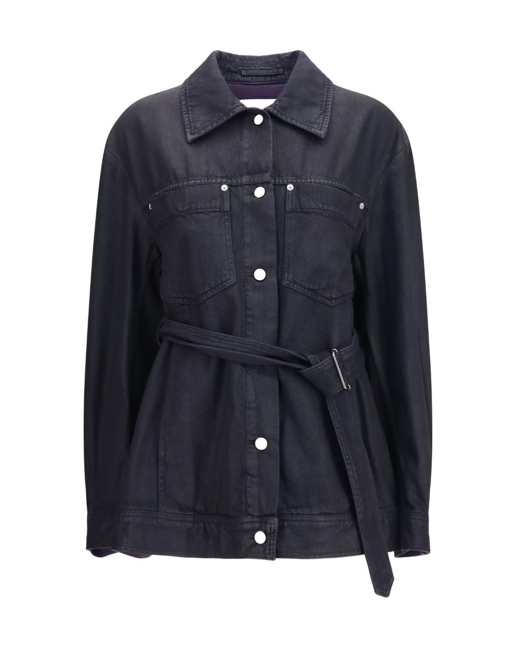 Dries Van Noten Blue Collared Button-Up Jacket