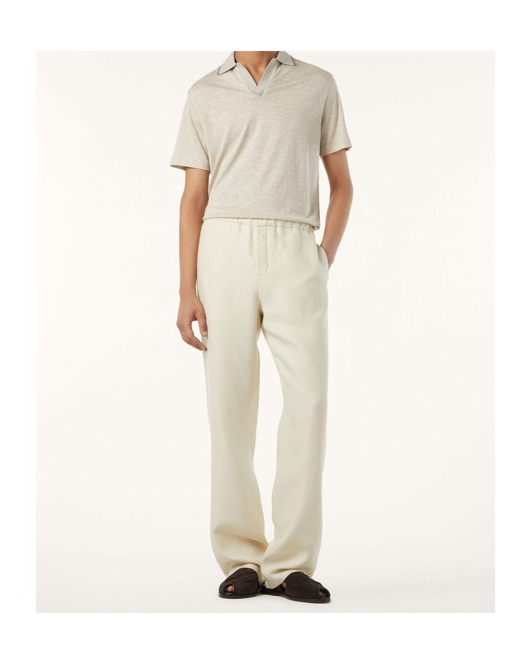 Loro Piana White Suraj Tal Polo Shirt for men