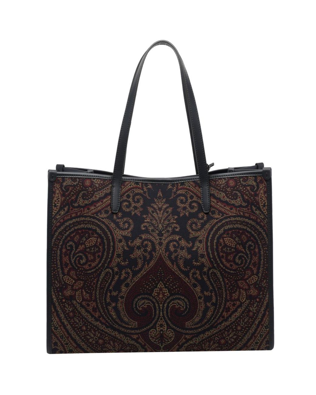 Etro Black Paisley Pattern Tote Bag