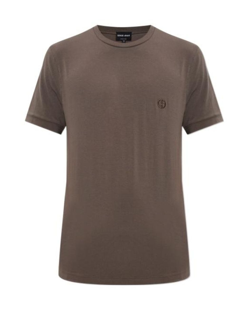 Giorgio Armani Brown Embroidered Logo T-Shirt for men