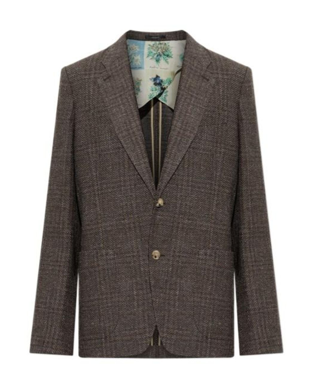 Paul Smith Brown Checked Single-Breasted Blazer for men