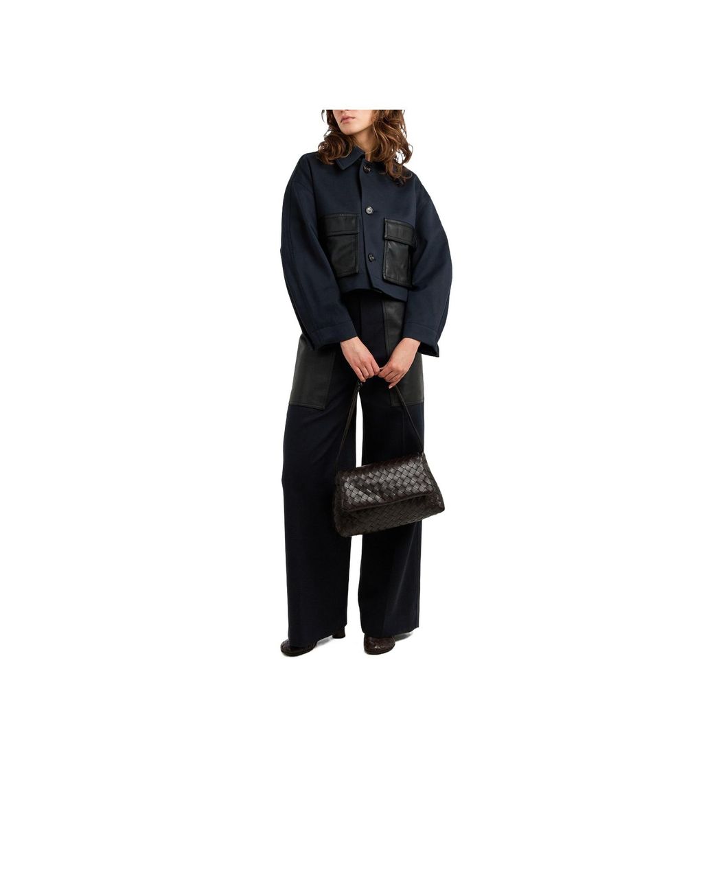 Bottega Veneta Black Woven Leather Shoulder Bag
