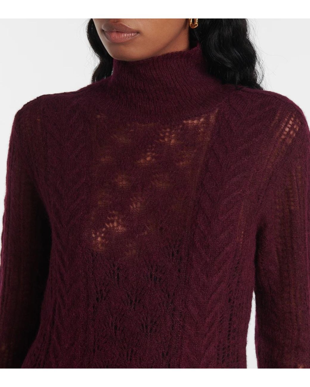 Ulla Johnson Purple Openwork Knitted Dress