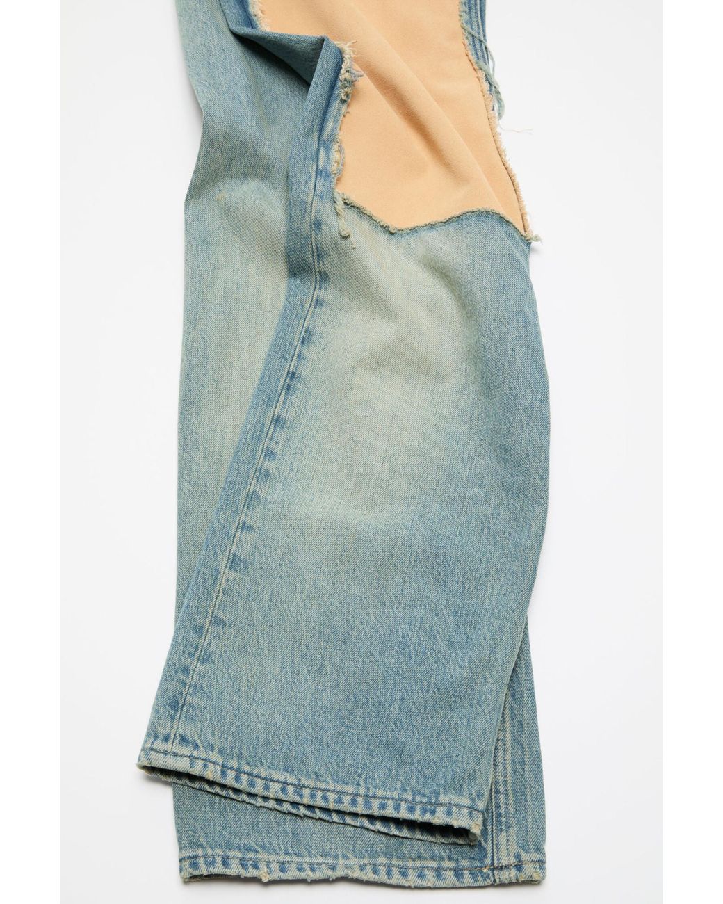 Acne Blue Suede Panel Jeans