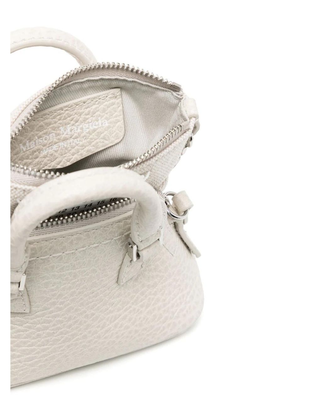 Maison Margiela White Numbers-Patch Zipped Mini Shoulder Bag