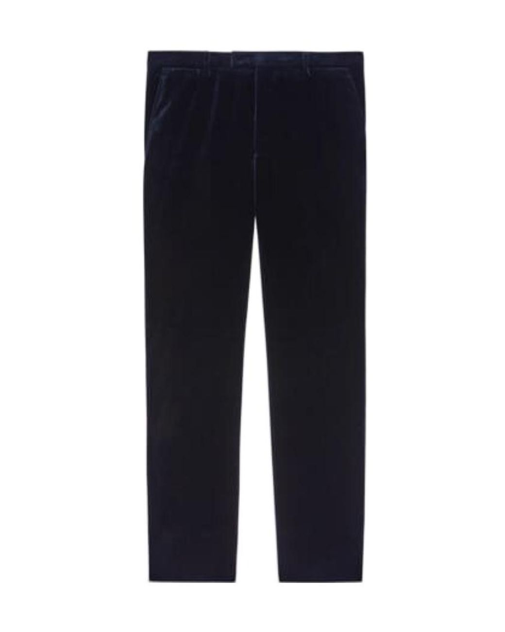 Gucci Blue Stretch Velvet Formal Trousers for men