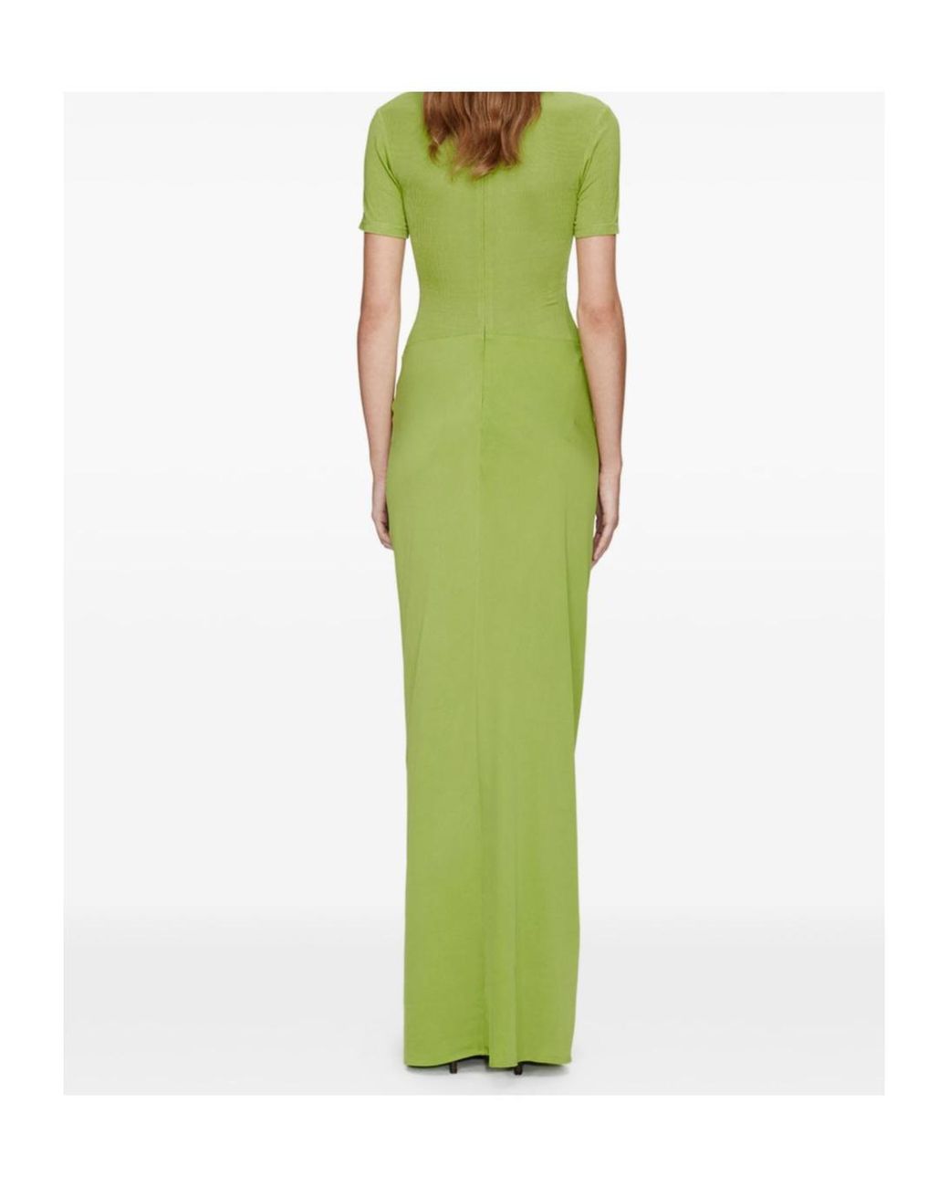 Christopher Esber Green Roll-Neck Ruched Maxi Dress