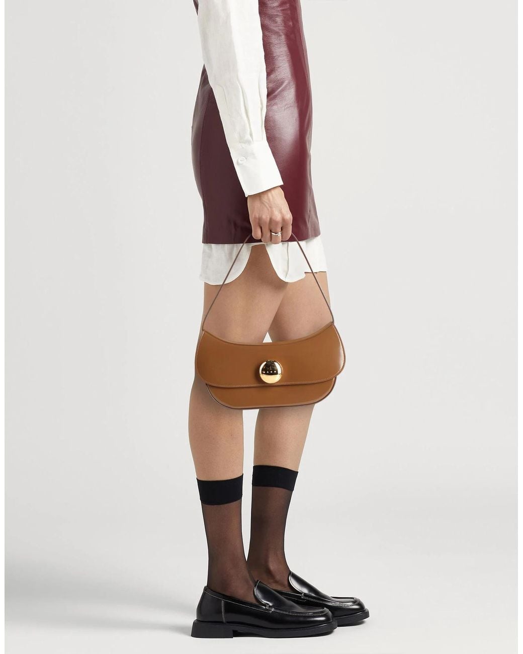 Marni Brown Simple Medium-Sized Saddle Bag