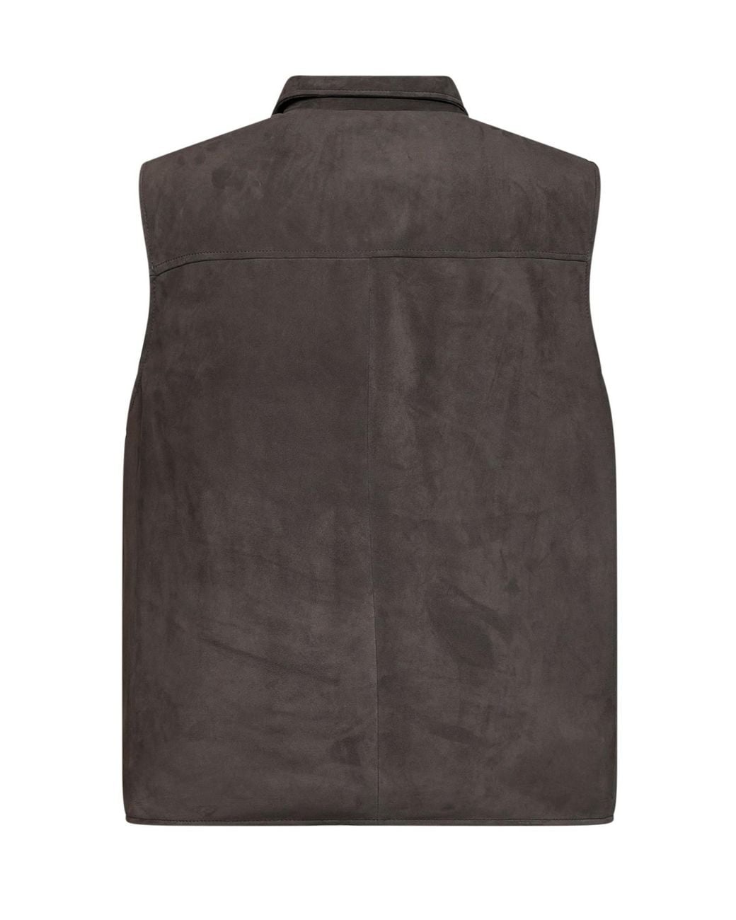 Brunello Cucinelli Brown Down Leather Gilet for men