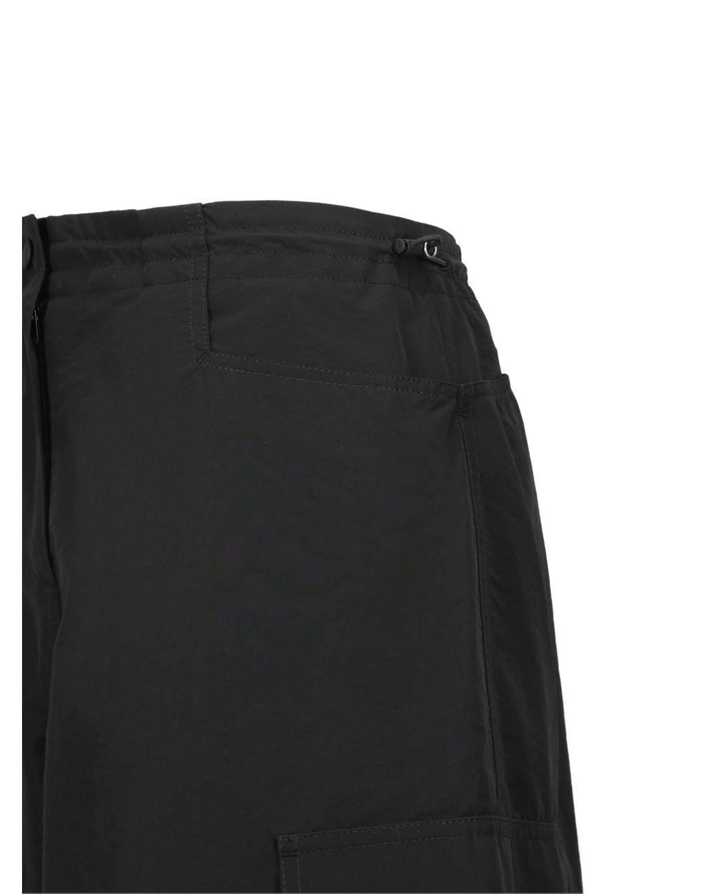 Palm Angels Black Drawstring Hem Wide Leg Trousers