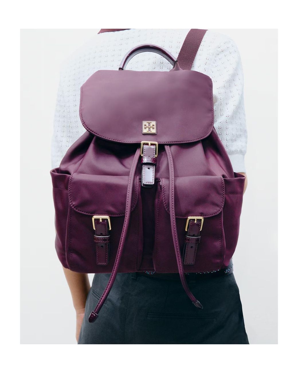 Tory Burch Red Virginia Flap Backpack