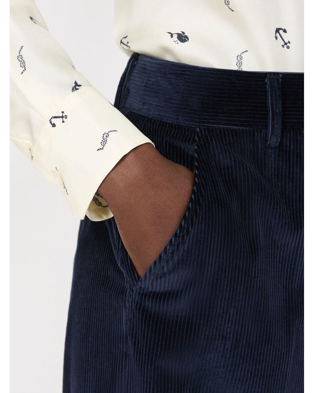 Weekend by Maxmara Blue Wide-Leg Corduroy Pants