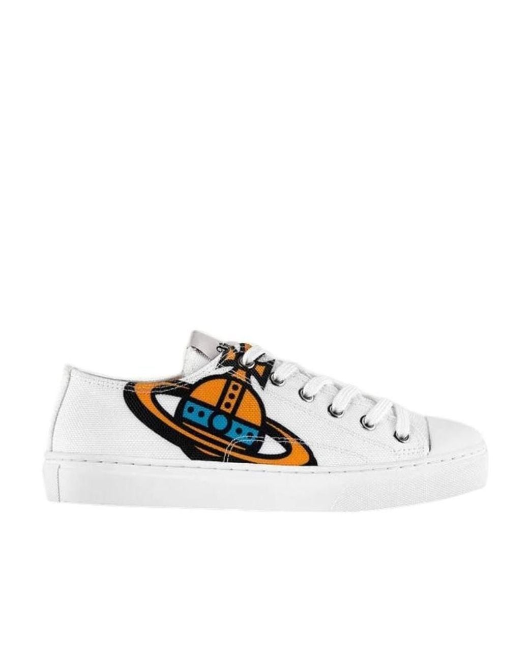 Vivienne Westwood White Saturn Print Low-Top Sneakers for men