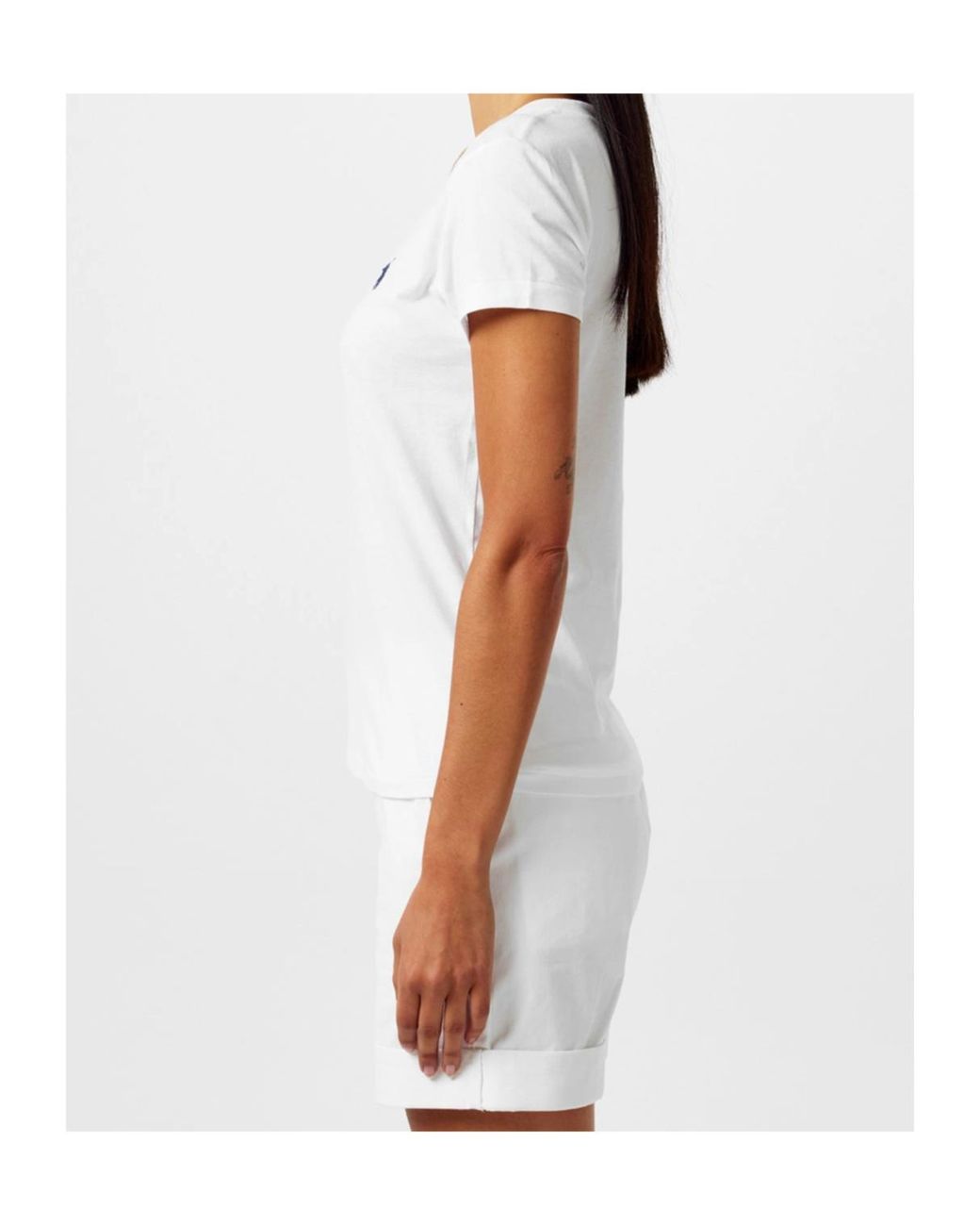 Polo Ralph Lauren White Logo V-Neck T-Shirt