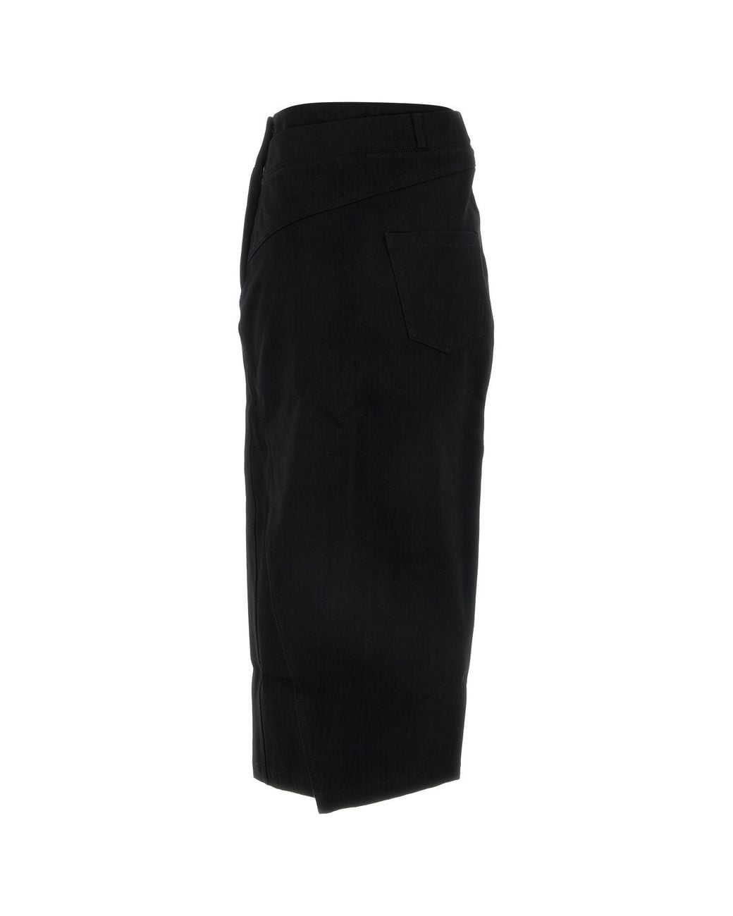 Loewe Black Deconstructed-Designed Denim Midi Skirt