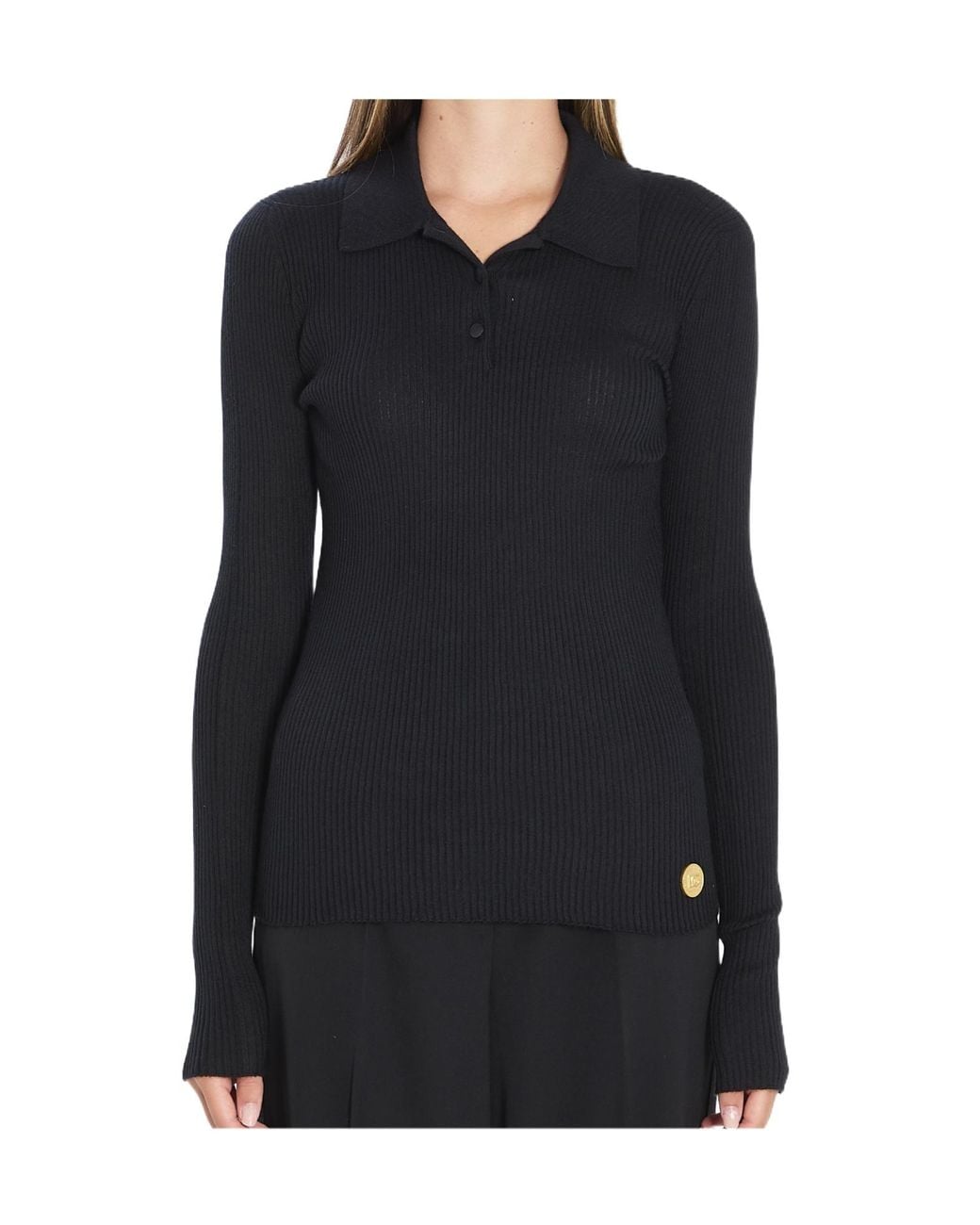 Dolce & Gabbana Black Long-Sleeved Polo Shirt