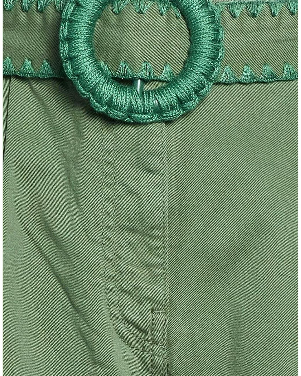 Farm Rio Green Casual Pants With Belt Loops