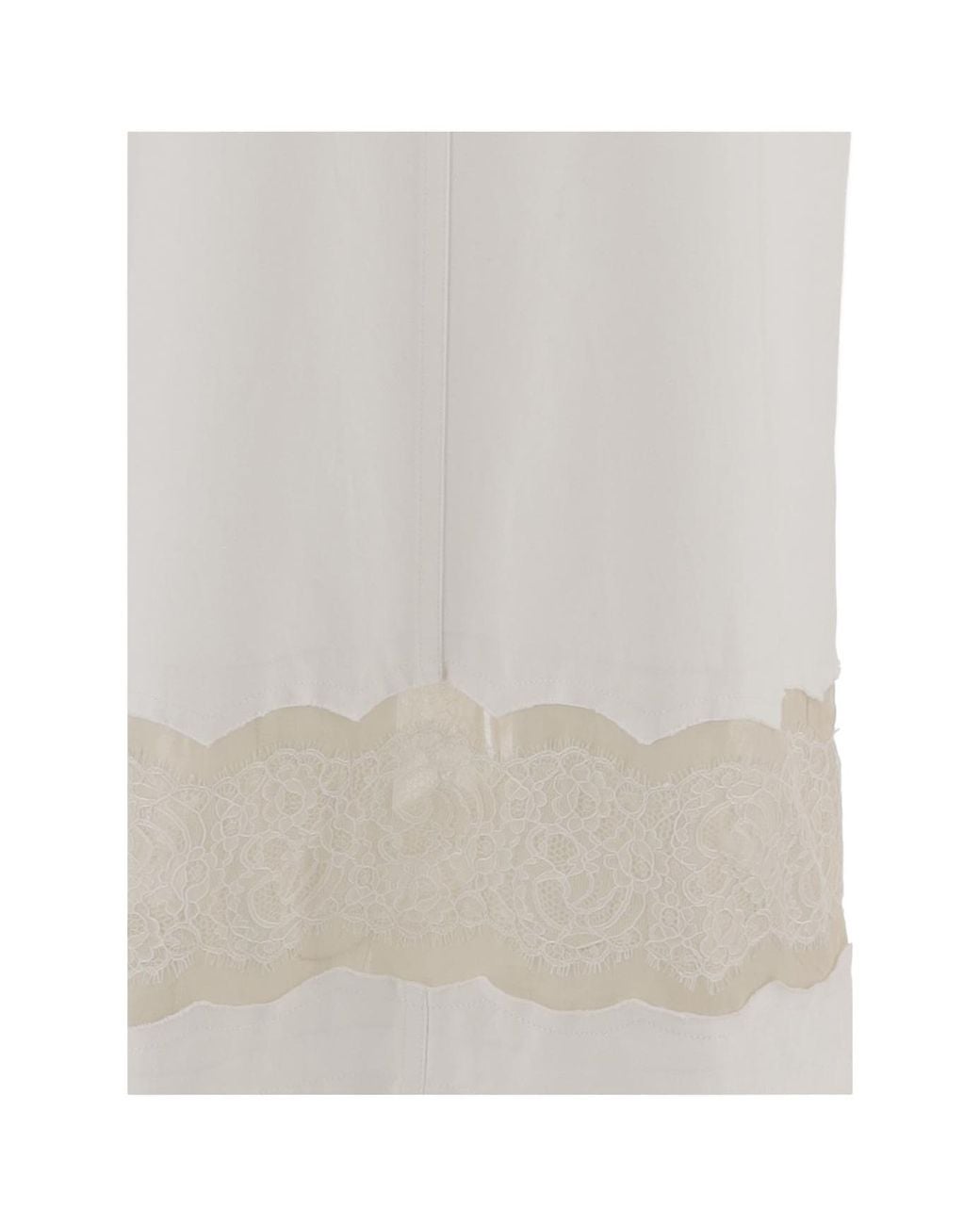 Carven White Lace-Trim V-Neck Dress