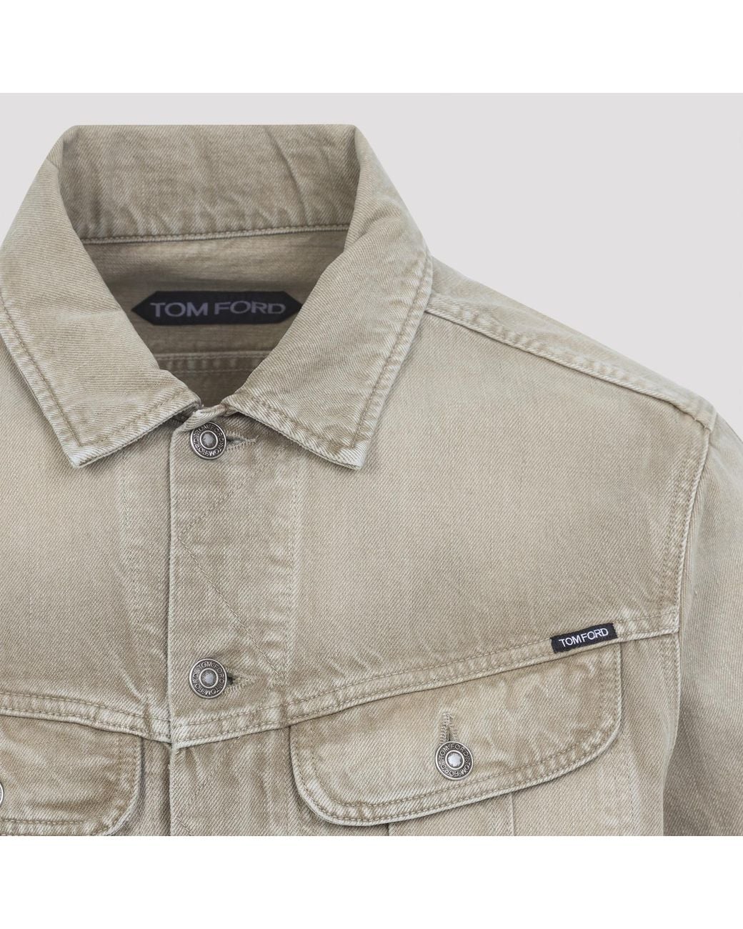 Tom Ford Gray Buttoned Denim Jacket for men