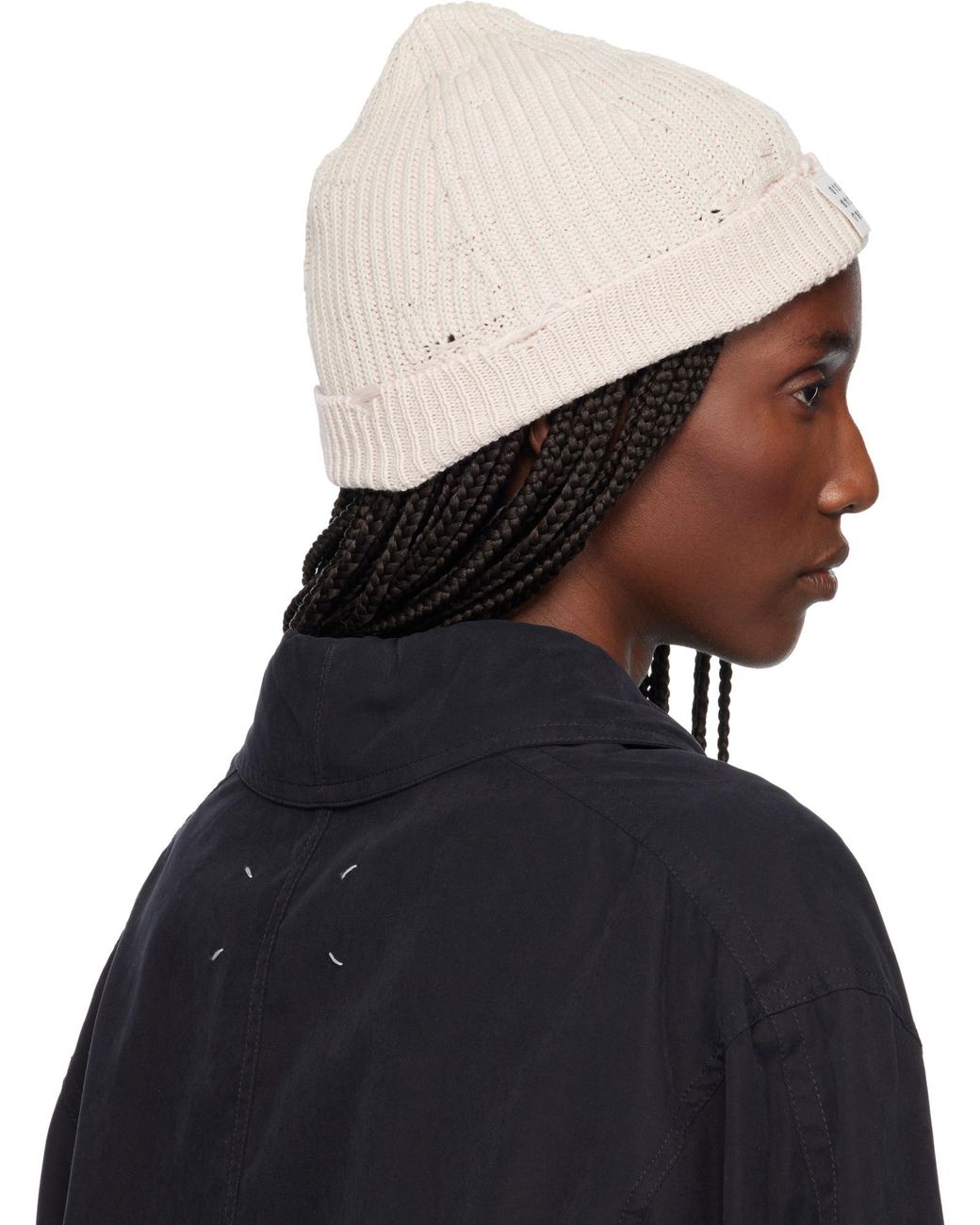 MM6 by Maison Margiela Blue Amended Optical Ribs Knit Cap