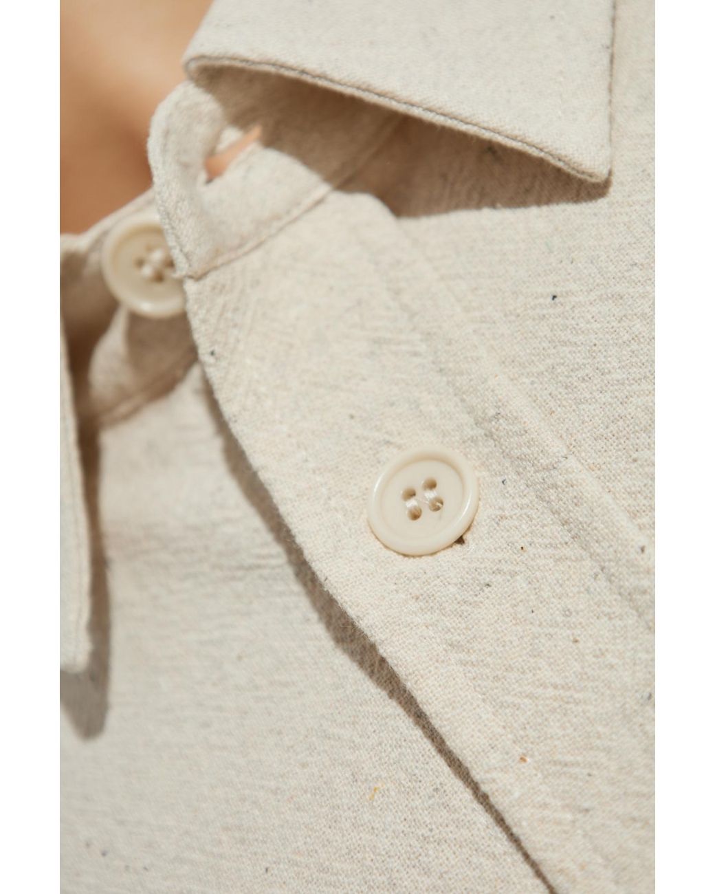 A.P.C. White Curved Hem Shirt for men