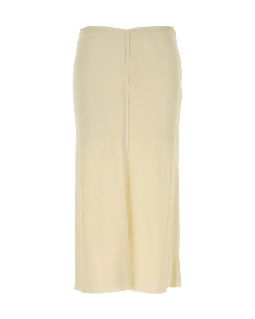 AMI Natural Straight Hem Midi Skirt