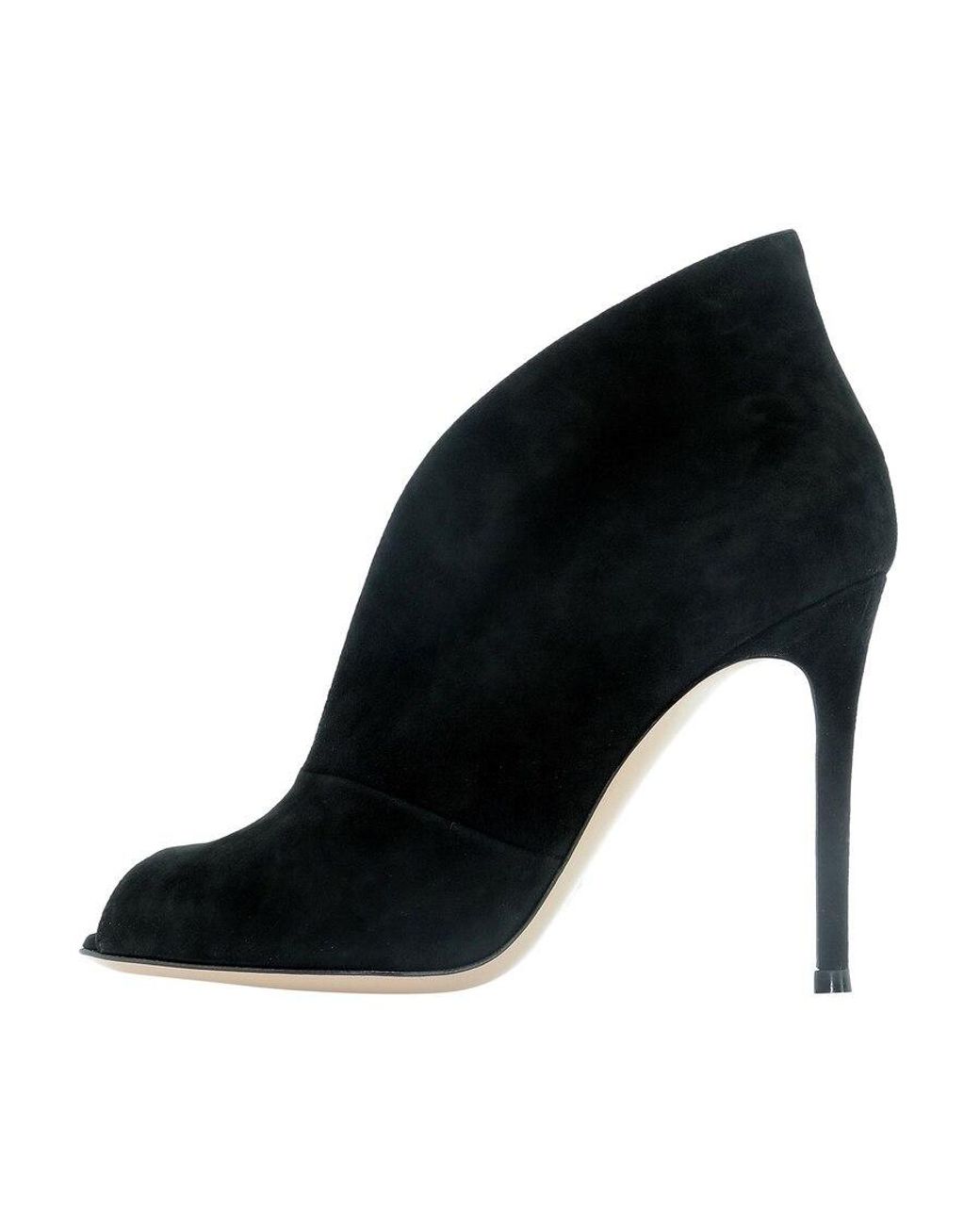 Gianvito Rossi Black Logo Open-Toed High Heels