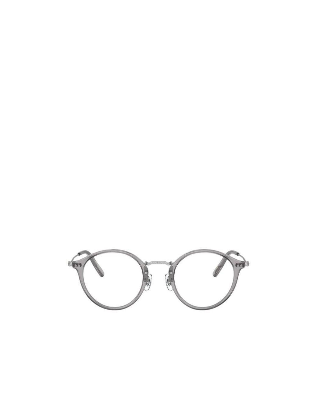Oliver Peoples White Round Frame Plain Mirror for men