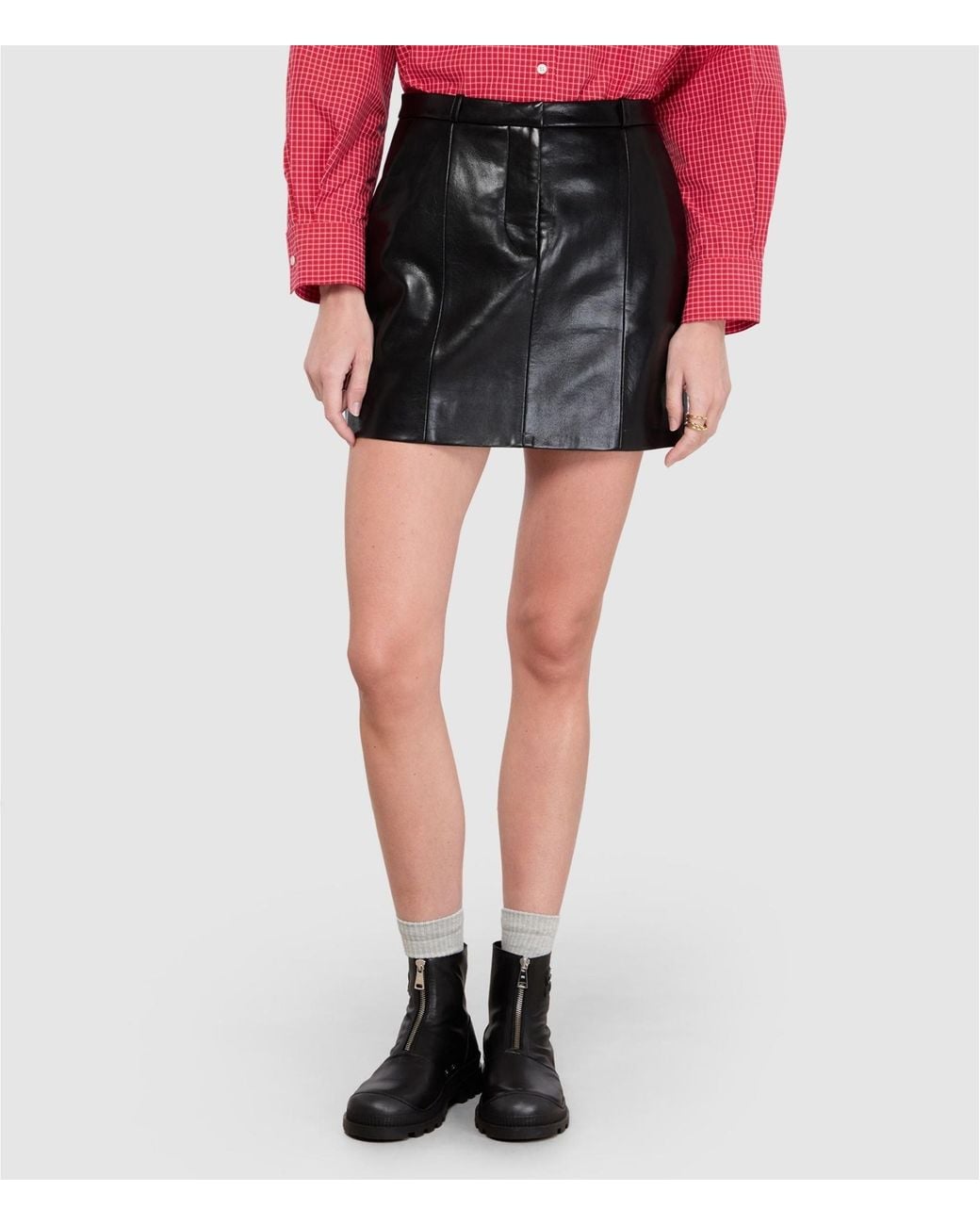 Anine Bing Black Belt-Loop Skirt