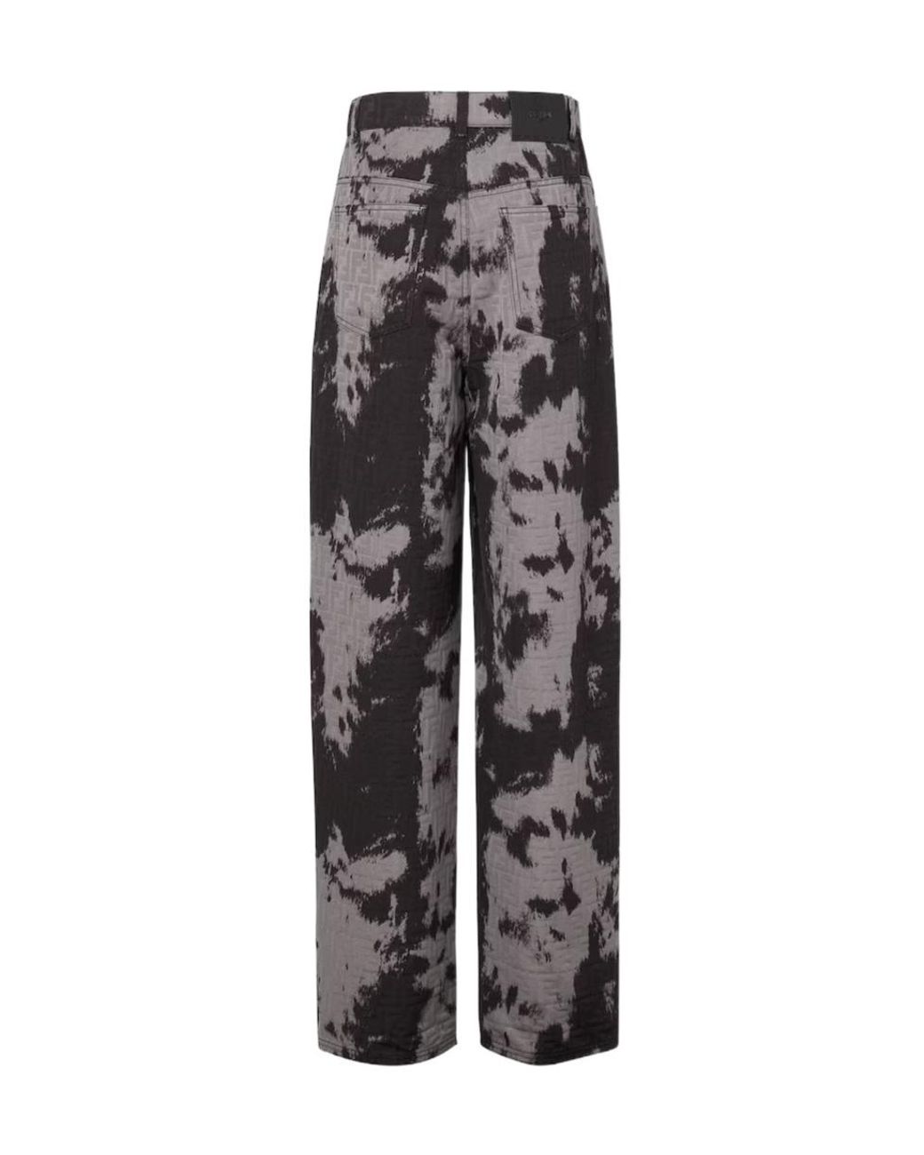 Fendi Gray Ff Animalier Printed Long Jeans