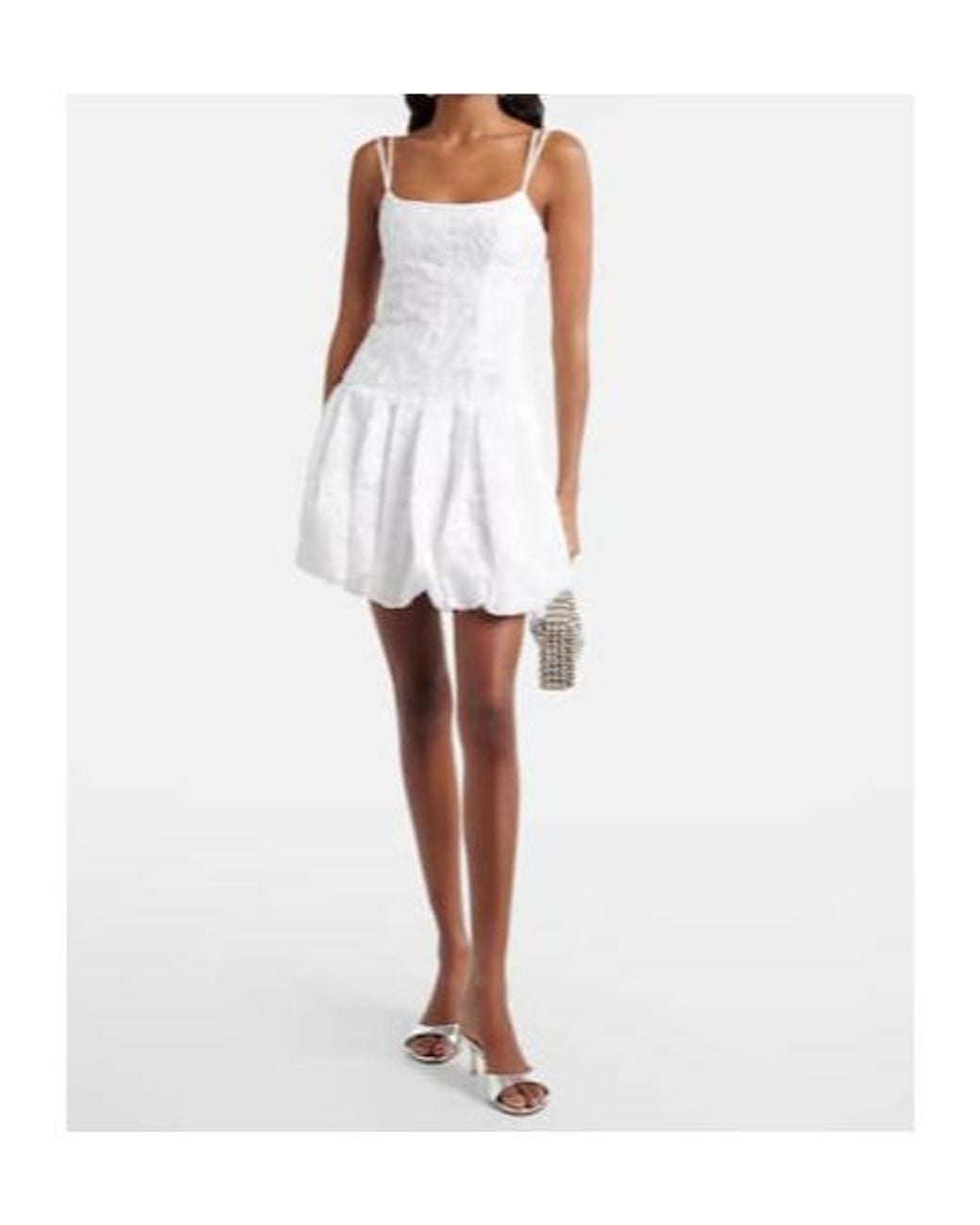 Jonathan Simkhai White Fifi Embroidered Cotton-Blend Minidress