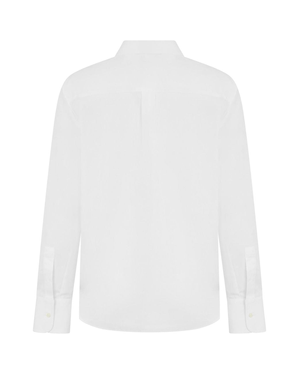 Givenchy White Paris Logo Embroidered Long-Sleeved Shirt