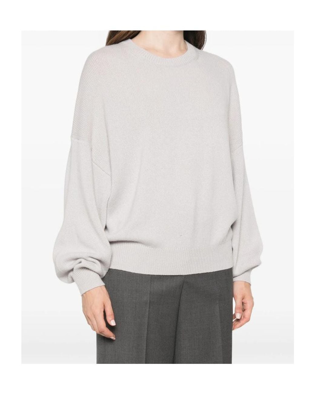 Lisa Yang White Veira Ribbed Knit Sweater