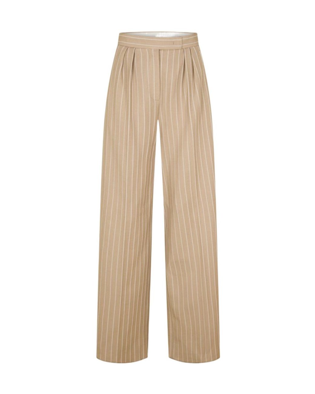 Max Mara Natural Knitted Wide-Leg Casual Pants