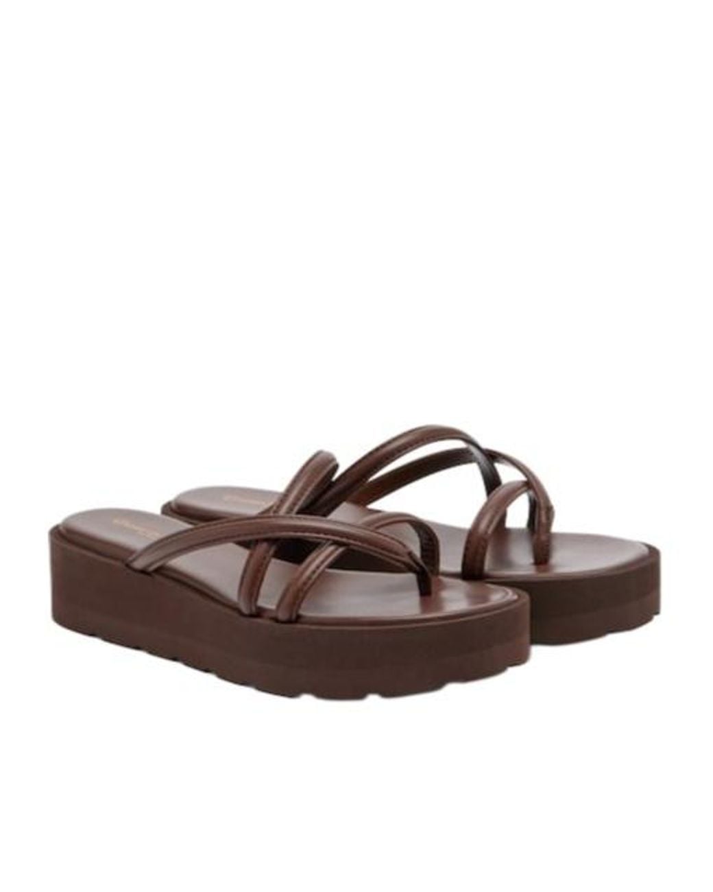 Gianvito Rossi Brown Crisscross Strap Platform Sandals