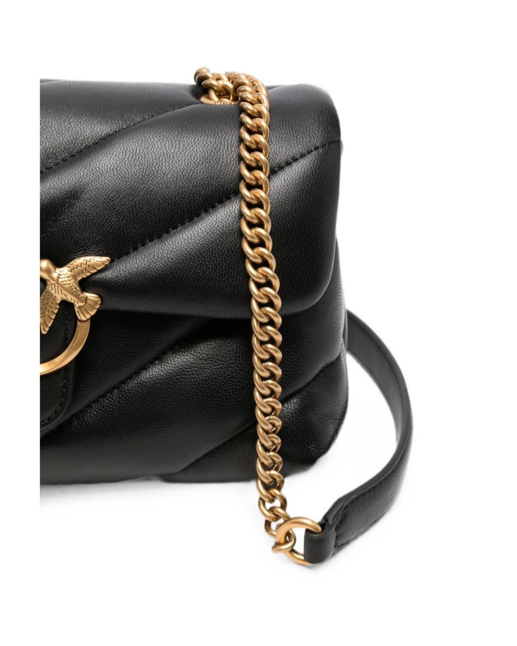 Pinko Black Quilted Chain Shoulder Bag