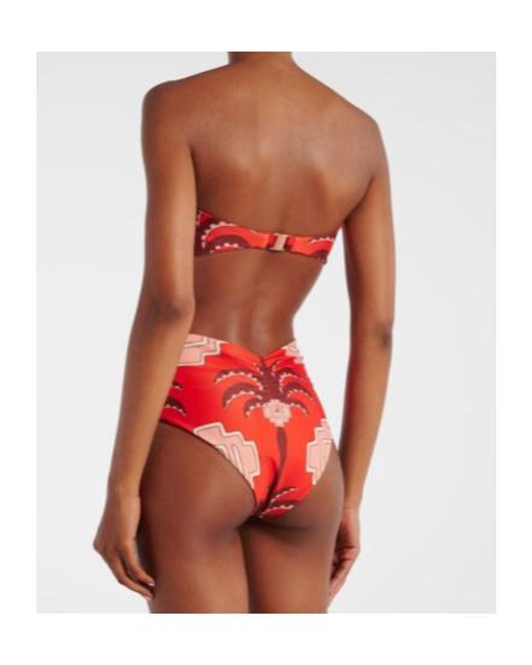 Johanna Ortiz Red Printed Bikini Top