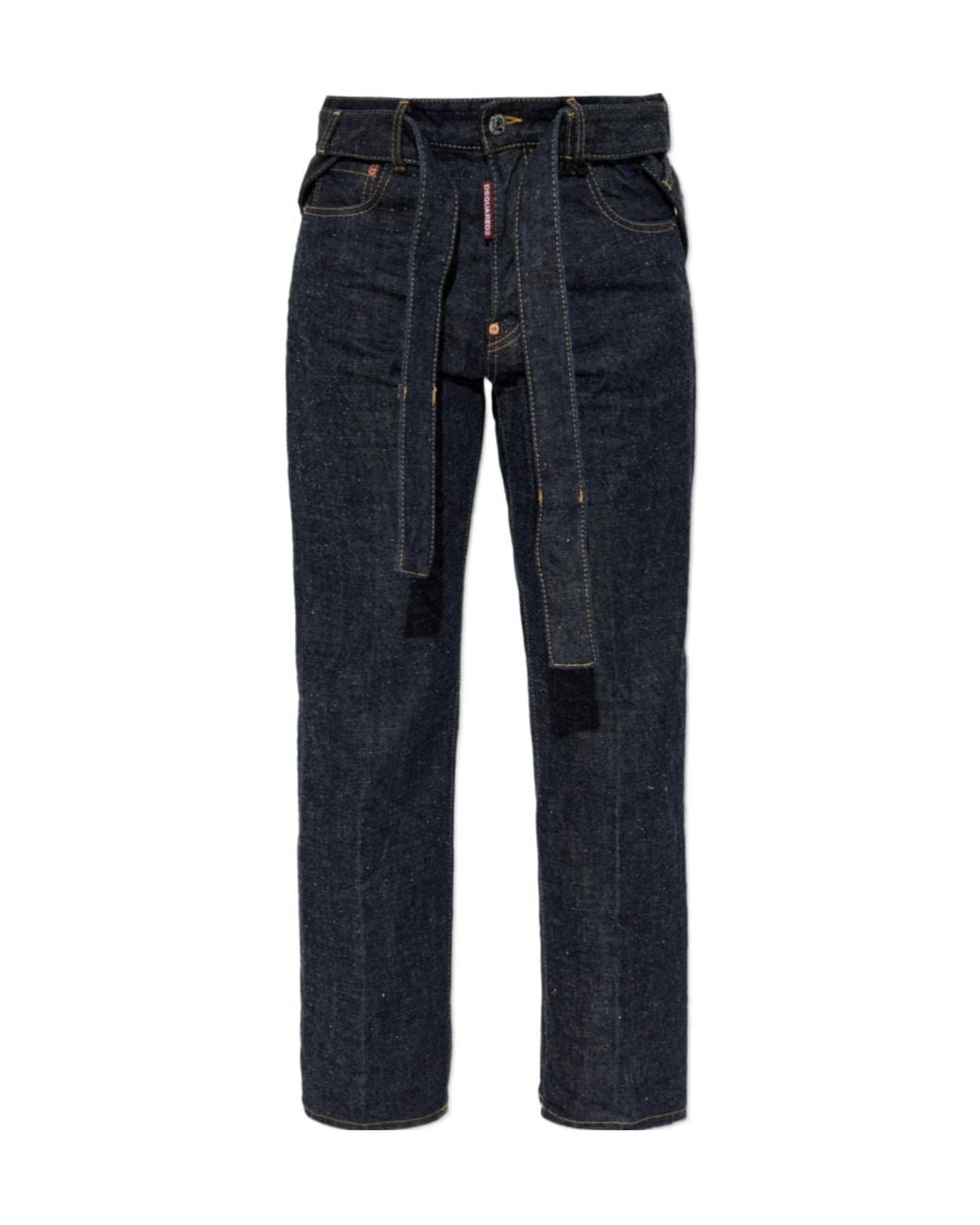 DSquared² Blue X Magliano Belted Cropped Jeans